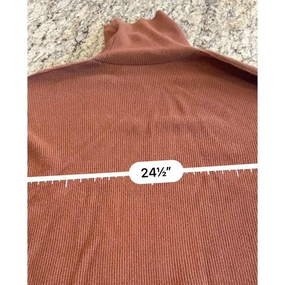 Free People Softly Structured Knit Tunic Sweater Sienna Orange Large Oversized